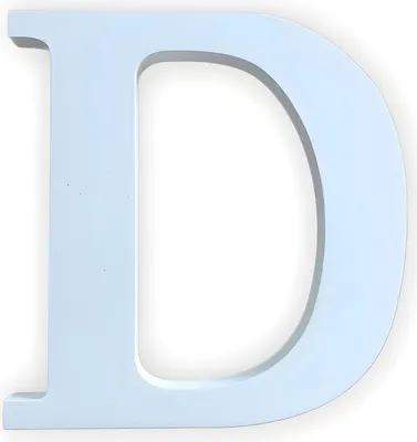 Immagine prodotto di Lettera di legno bianca, circa 20 cm, spessore 1,8 cm, lettera D