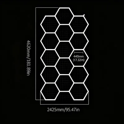 Obrázok produktu pre Hexagonálna LED stropná lampa, včelí plást, osvetlenie dielne, denné svetlo, 6500K, jednoduchá