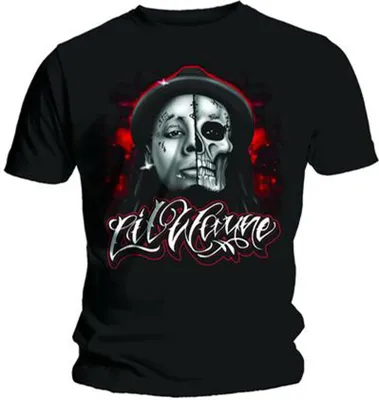 Produktbild von Lil Wayne Skull Sketch T-Shirt mit kurzen Ärmeln Black L