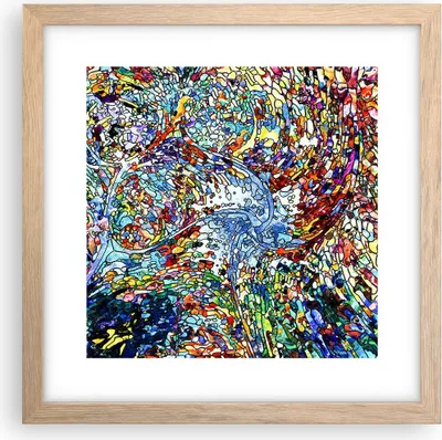 Produktbild von Gerahmtes Poster - Rahmen in heller Eiche - Abstraktion modern - 30x30 cm - Wand Bild - Wanddeko - Wandbilder - Wandposter - Bilderrahmen - Bilder - Kunstdruck - Wandbild - P2NAC30x30-4045