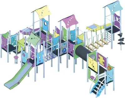 Image de Aire de jeux Toboggan Terrain de jeux Échafaudage à grimper Aire de jeux pour enfants Parc de loisirs