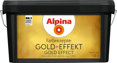 Produktbild von Alpina Innenfarbe Gold-Effekt 3 L Basis und 1 L Finish, samtig-schimmernd