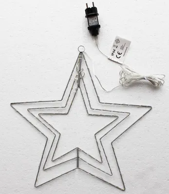 Produktbild von LED Leuchtstern 45cm 3D mit Timer 90 LED zum Aufhängen Innen- und Außenbereich Weihnachtsdeko warmweiß Weihnachtsbeleuchtung Weihnachtsstern