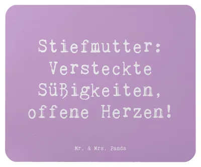 Produktbild von Mr. & Mrs. Panda Mouse Pad Spruch Stiefmutter Herzen - Lavendeltraum - Geschenk, mauspad laptop, Bonusmutter, Humor, Herz, Geduld, einzigartige Designs, pc, mousepad