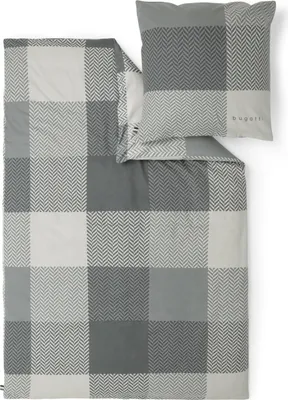Produktbild von IBENA Bettwäsche BUGATTI Flanell BL 155x220 cm grau Bettbezug
