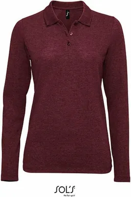 Immagine prodotto di SOLs 02083 | Polo donna manica lunga in piqué perfetta - Colore: Heather Oxblood - Taglia: M