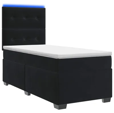 Productafbeelding van vidaXL Boxspringbed met matras, zwart, 90 x 190 cm, fluweel