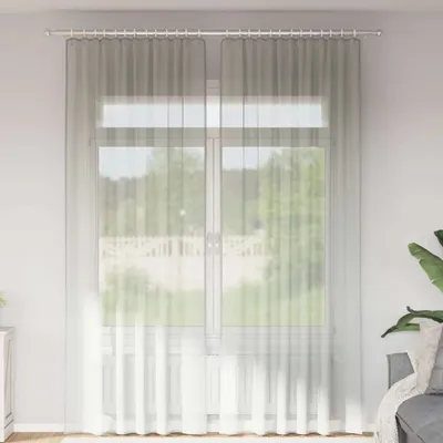 Produktbild von Voile Vorhänge mit Schlaufen 2 Stk. Hellgrau 140x260 cm, Gardinen & Vorhänge DesignMöbel