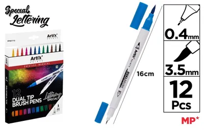 Zdjęcie produktu dla Marker dwustronny pędzelkowy 12 kolorów