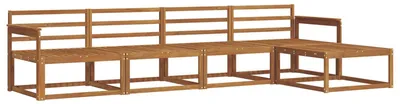 Produktbild von vidaXL Outdoor-Sofagarnitur 5 stk. Natur Massivholz Akazie