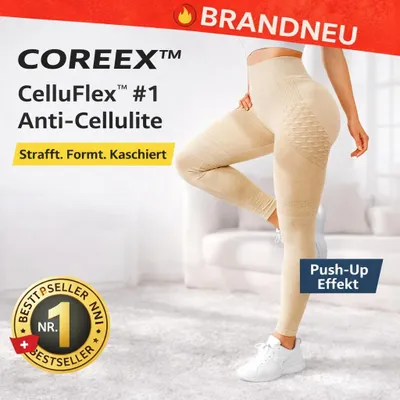 Obrázok produktu pre Coreex™ CelluFlex #1 Anti-Cellulite Leggings Kompresné Push-Up Shaping Dámske: Khaki / XL