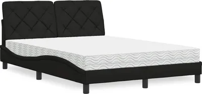Imagen del producto de vidaXL: Cama con colchón, color , 140x200 cm, tapizada en tela