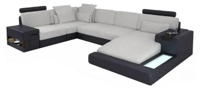 Produktbild von Design  Sofas Wohnlandschaft Ecksofa Leder U Form Sofa Couch Polster Couchen Neu