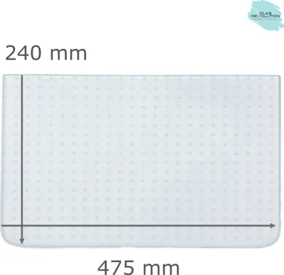 Produktbild von Kühlschrank Einlegeboden - Master Carré 4 mm - 2 abgerundete Ecken - (116,62 EUR / qm - Mindestbfl. 0,25 qm - Kantenb. 5,35 EUR / lfm - Eckenb. 1,00 EUR / Stck.) - 475 mm x 240 mm