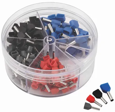 Produktbild von MCPOWER Aderendhülsen-Sortiment Twin, isoliert, 0,75...2,5 mm², 200 St.