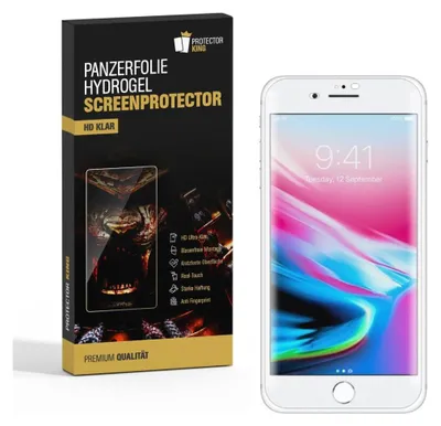 Produktbild von 1x Panzerfolie für iPhone 8 HYDROGEL FULL-COVER Displayschutzfolie HD KLAR