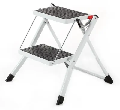Produktbild von Tritthocker klappbar 150 kg Tragfähigkeit Five® - Silber & Schwarz - Zusammenklappbar