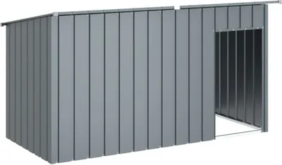 Image de vidaXL Niche pour chiens avec toit Anthracite 196x91x110 cm Acier galvanisé