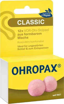 Obrázok produktu pre Štuple do uší Classic Wax 12 ks