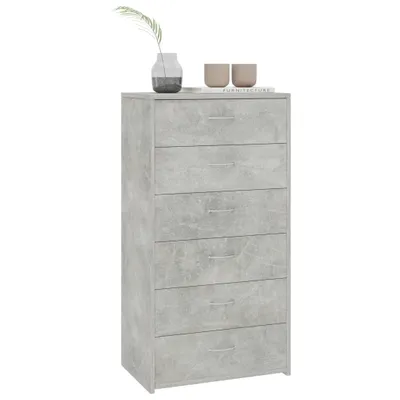 Obrázok produktu pre vidaXL Príborník so 6 zásuvkami betónová sivá 50x34x96 cm odvodený výrobok z dreva