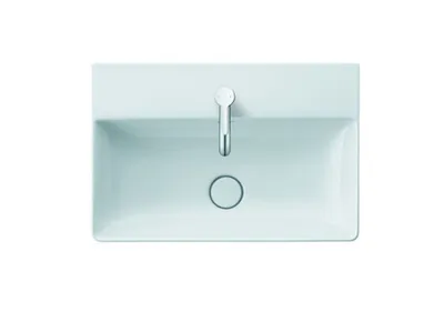 Produktbild von Handwaschbecken DURASQUARE o ÜL m HLB 450x350mm 1 Hahnloch weiß 1 Hahnloch weiß