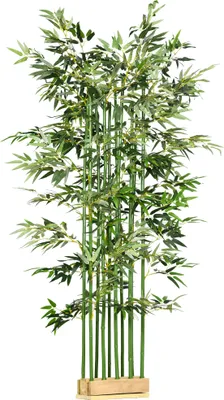 Produktbild von Künstlicher Bambus, 180 cm Kunstpflanze im Kiefernholztopf, Zimmerpflanze, künstliche Pflanzen für Indoor, Outdoor, Dekopflanzen, Grün
