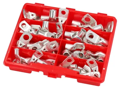 Imagen del producto de Conjunto de terminales para cable, sin aislamiento, para secciones de 25-50 mm², 68 piezas. Conectores de crimpado, calidad industrial