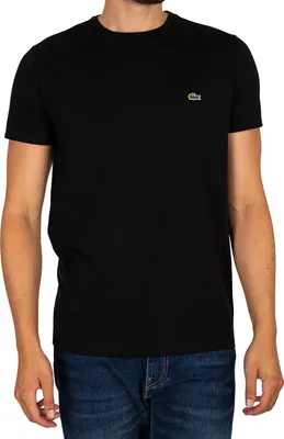 Produktbild von Lacoste T-Shirt aus Pimabaumwolle mit Logo, Schwarz 4XL