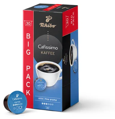 Zdjęcie produktu dla Pudełko do przechowywania Tchibo Cafissimo kapsułki z kawą łagodną, 30 sztuk (kawa łagodna o delikatnym palonym smaku), zrównoważony i sprawiedliwy handel