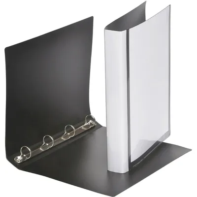 Produktbild von Präsentations-Ringbuch A4 4-Ringe 25mm Rücken 40mm PP schwarz