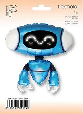 Produktbild von Folienballon 24 FX - Robot Blue (Papierverpackung)