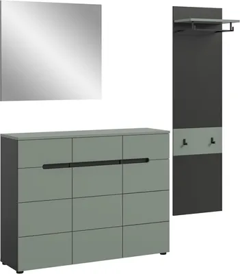 Image de Canu ensemble d'armoires de rangement C10 vert poussiéreux, gris foncé.