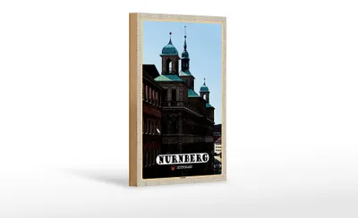 Produktbild von Holzschild Städte Nürnberg Rathaus Gebäude 12x18 cm Geschenk