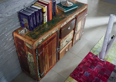 Produktbild von MASSIVMOEBEL24 Sideboard Altholz 150x40x90 mehrfarbig lackiert FREEZY #07