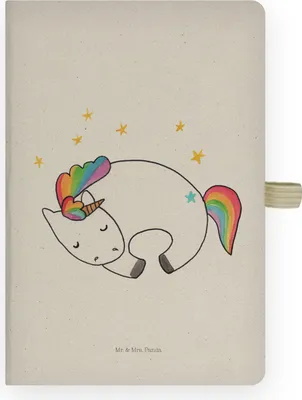 Produktbild von Mr. & Mrs. Panda Kladde Einhorn Nacht - Transparent - Geschenk, Freundin, Adressbuch, Traum, Journal, Tagebuch, Träume, Skizzenbuch, Unicorn, notizbuch, Einhörner