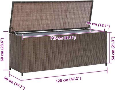 vidaXL Zahradní box na polštáře hnědý 120x50x60 cm polyratan