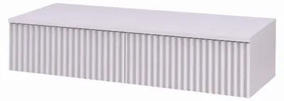 Zdjęcie produktu dla Konsola wisząca z 2 szufladami, front ryflowany, 100 x 38 x 17 cm