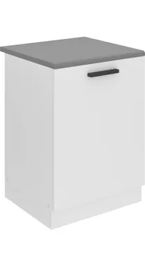 Produktbild von Belini Unterschrank Küche, Spülenunterschrank 60 cm Breite. SDZ Küchenunterschrank mit Arbeitsplatte. Spülenschrank mit 1 Tür, Weiß matt