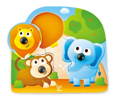 Produktbild von Knopfpuzzle Dschungeltiere / 4 Teile