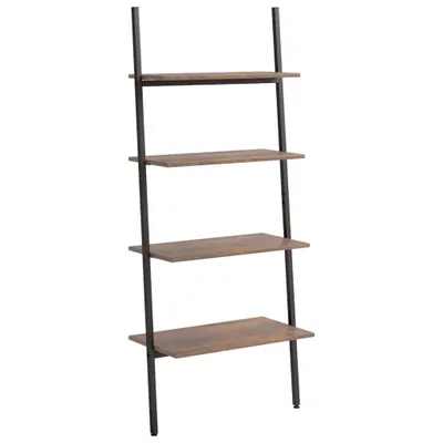 Produktbild von vidaXL Leiterregal mit 4 Böden Dunkelbraun und Schwarz 64x34x150,5 cm