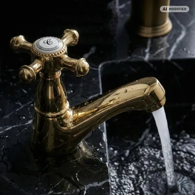 Produktbild von PaulGurkes Kaltwasserhahn Standventil Gold Retro