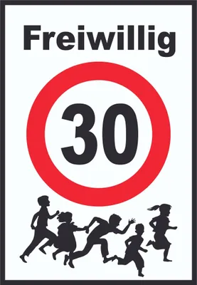 Produktbild von Freiwillig 30 Schild Spielende Kinder A1 (594x841mm)