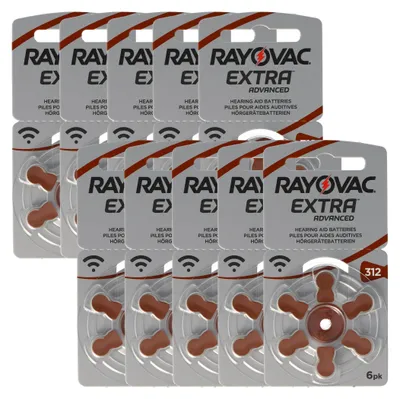 Produktbild von 60 Stück Rayovac Hörgerätbatterie Varta HA312, PR41, 4607, Acoustic Special max. 180mAh, 5000252003205, passend für Kind ZL3