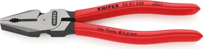 Productafbeelding van Knipex universeeltang, conform DIN ISO 5746, lengte 200mm, gepolijst, met kunststof coating - 02 01 200 SB