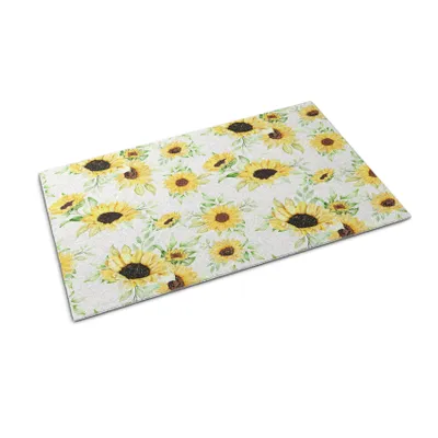 Obrázek produktu pro Rohožka před dveře - Podložka na zachytávání nečistot- Protiskluzová vnitřní venkovní rohožka - 60x40 cm - Slunečnice Květy