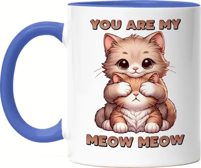 Produktbild von You Are My Meow Meow Süße Katzen Tasse Blau Katzenbesitzer Romantik Geschenk