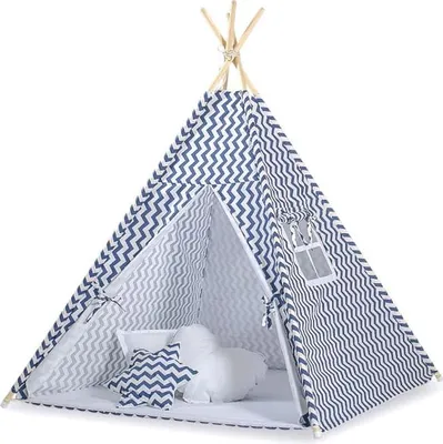 Imagen del producto de Tienda tipi para niños – tienda de juegos – ligera y portátil, incluye plumas decorativas