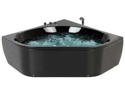 Produktbild von BELIANI Badewanne Schwarz 140 x 140 cm Sanitäracryl mit Massagefunktion Modern