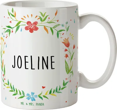 Produktbild von Mr. & Mrs. Panda Tasse Joeline - Geschenk, Kaffeebecher, Trinkbecher, Bedruckte, Kaffeetasse, Becher