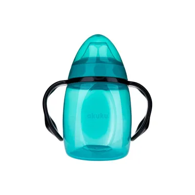 Produktbild von Gekippter Becher mit Silikonmundstück Akuku 280ml blau